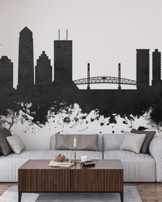 Jacksonville Florida Skyline Black & White