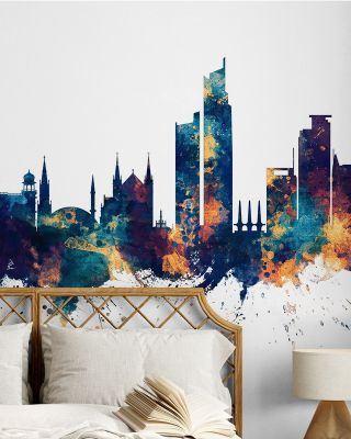 Karachi Pakistan Skyline Blue & Bronze