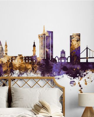 Khartoum Sudan Skyline Purple & Gold