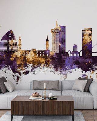 Khartoum Sudan Skyline Purple & Gold