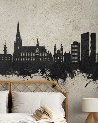 Linz Austria Skyline Concrete Wallpaper