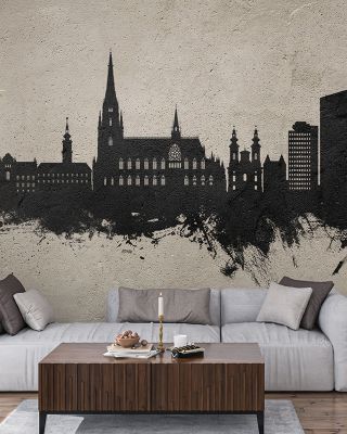 Linz Austria Skyline Concrete Wallpaper