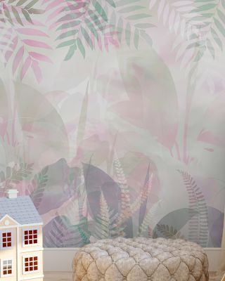 Liquid Tropic Leaves Wallpaper Mural