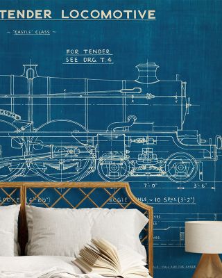 Locomotive Blueprint Wallpaper