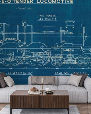 Locomotive Blueprint Wallpaper