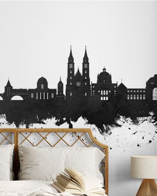 Nürnberg Germany Skyline Black & White Wallpaper