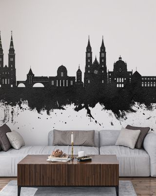 Nürnberg Germany Skyline Black & White Wallpaper