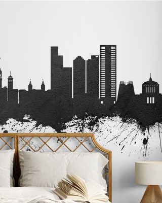 Oakland California Skyline Black & White Wallpaper