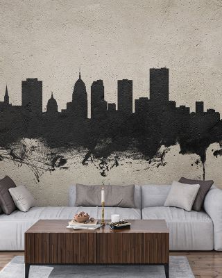 Oklahoma City Skyline Concrete Wallpaper