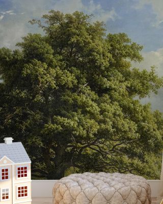 Painted Oak Landscape Wallpaper
