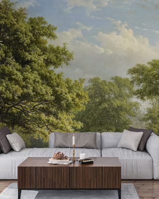 Painted Oak Landscape Wallpaper