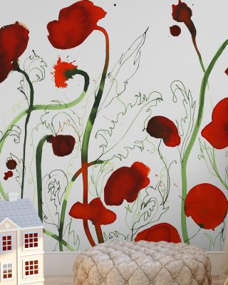 Passing Poppies Wallpaper