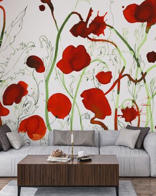 Passing Poppies Wallpaper