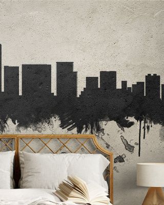 Portland Oregon Skyline Concrete Wallpaper