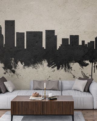 Portland Oregon Skyline Concrete Wallpaper