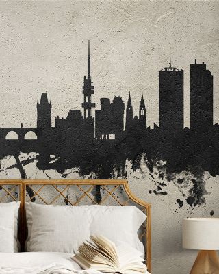 Prague (Praha) Czech Republic Skyline Concrete Wallpaper