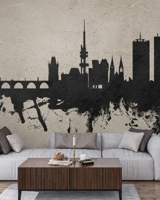 Prague (Praha) Czech Republic Skyline Concrete Wallpaper