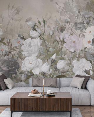 Rose Garden Forest Green Wallpaper
