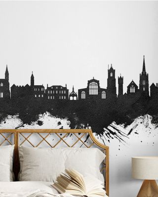 Salisbury England Skyline Black & White Wallpaper