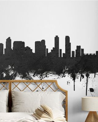 San Diego California Skyline Black & White Wallpaper