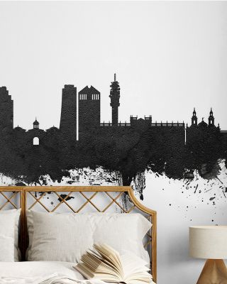 Santiago de Chile Skyline Black & White Wallpaper