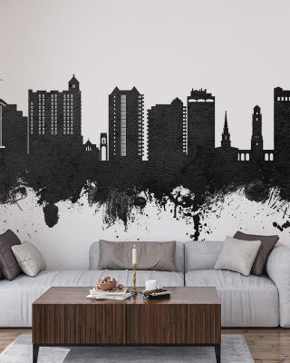 Sarasota Florida Skyline Black & White Wallpaper