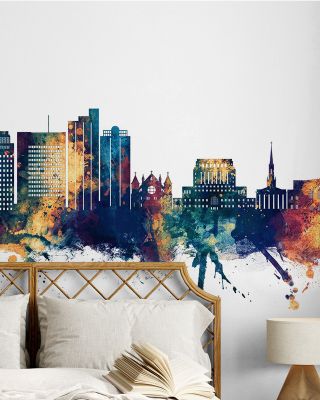 Shreveport Louisiana Skyline Blue & Bronze Wallpaper