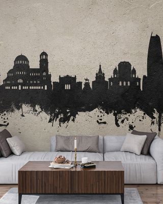Sofia Bulgaria Skyline Concrete Wallpaper