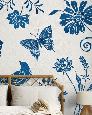 Spanish Impressions II Blue Wallpaper