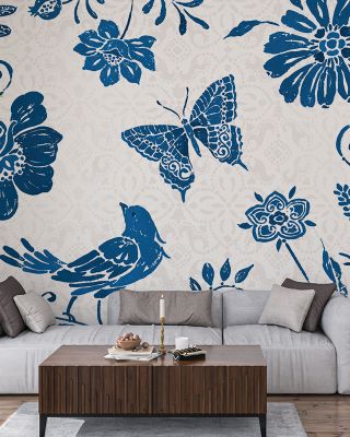 Spanish Impressions II Blue Wallpaper