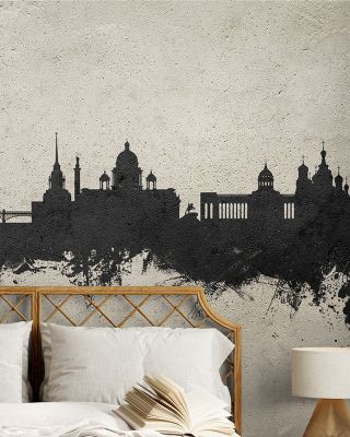 St Petersburg Russia Skyline Concrete Wallpaper