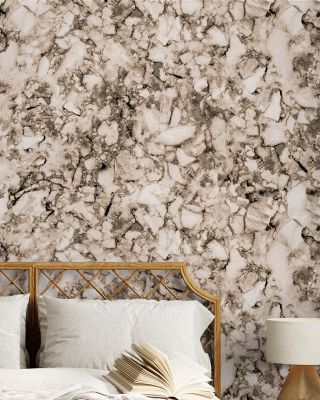 Statement Marble, Beige Wallpaper