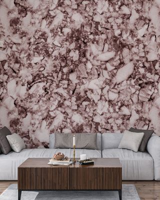 Statement Marble, Reddish Brown Wallpaper