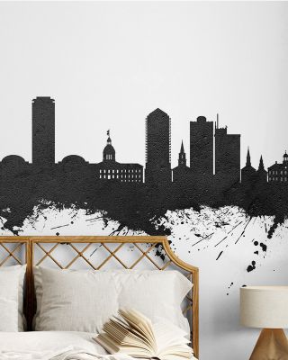 Tallahassee Florida Skyline Black & White Wallpaper