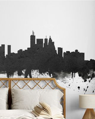 Toronto Canada Skyline Black & White Wallpaper