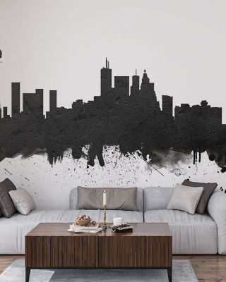 Toronto Canada Skyline Black & White Wallpaper