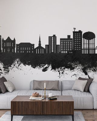 Tuscaloosa Alabama Skyline Black & White Wallpaper