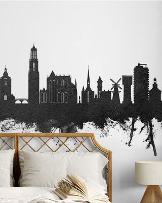 Utrecht The Netherlands Skyline Black & White Wallpaper