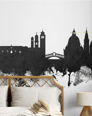 Venice Italy Skyline Black & White Wallpaper