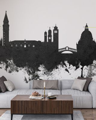 Venice Italy Skyline Black & White Wallpaper
