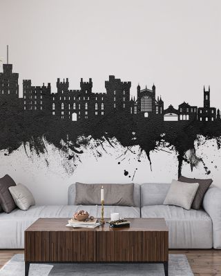 Windsor England Skyline Black & White Wallpaper