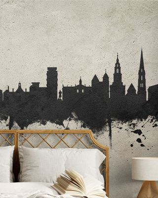 Worcester England Skyline Concrete Wallpaper