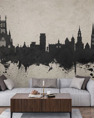 Worcester England Skyline Concrete Wallpaper