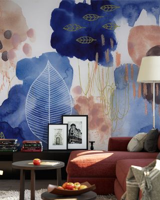 Big Blue Bloom Floral Wallpaper