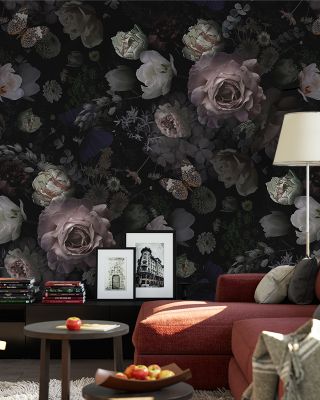 Blooming Rose Garden Floral Wallpaper