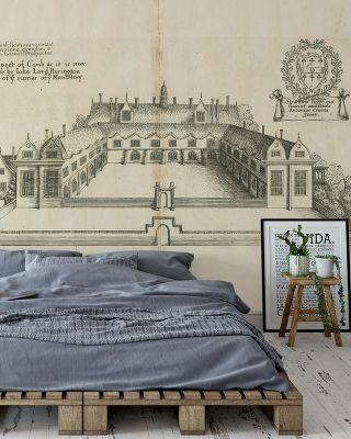Estate Layout Vintage Map Wallpaper