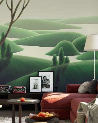 Flying over the Hills Scenic Wallpaper