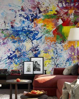 Heavy Splashes Abstract Art Wallpaper