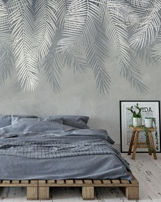 Palms Above Tropical Ceiling Wallpaper