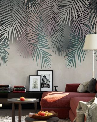 Palms Up Ahead Tropical Path Wallpaper